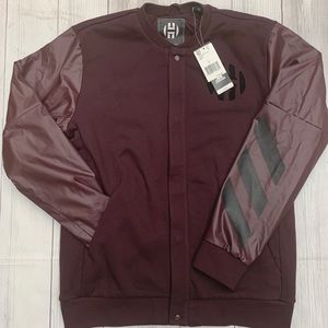Adidas Harden Varsity Jacket Basketball Coat Casual LRG Dark Burgund…